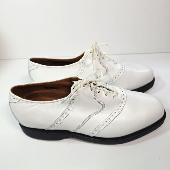 Allen Edmonds Linwood Golf Shoes Men\'s 9D White Leather USA EUC Original Golf main image 4